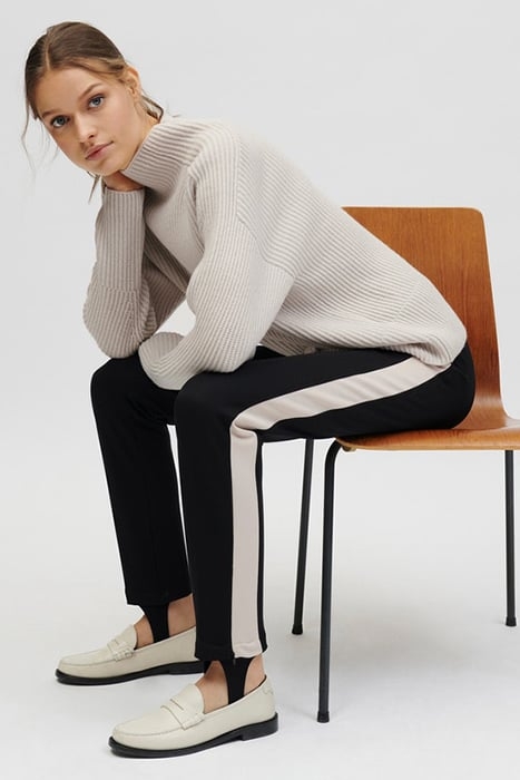 STEGHOSE AUS STRETCH-GABARDINE BLACK / EGGSHELL 3