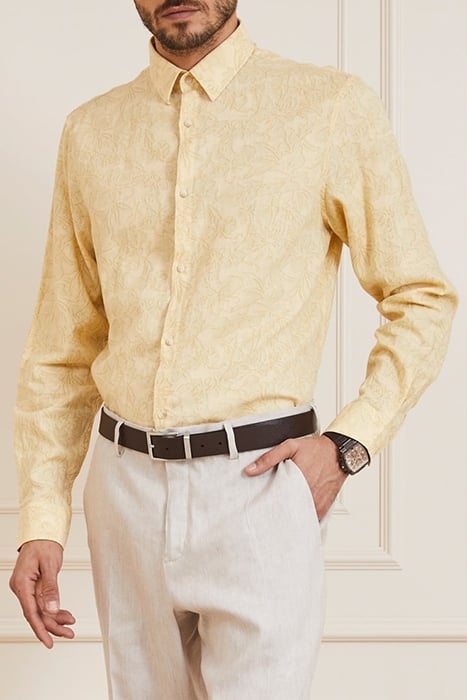 JOE IT COLLAR NOTCHE YELLOW FOLIAGE PRINT 1