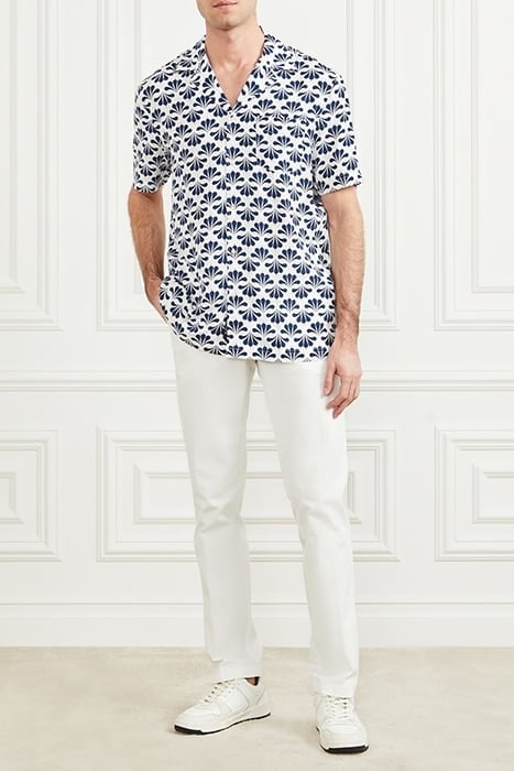 BILLY BOWLING SHIRT BLUE GEOFLOWER PRINT 3