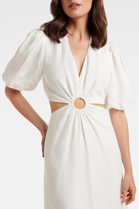 ROSIE RING CUT OUT MIDI DRESS PORCELAIN 4