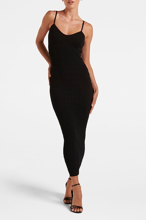 CHARLIE CORSET KNIT DRESS BLACK 1
