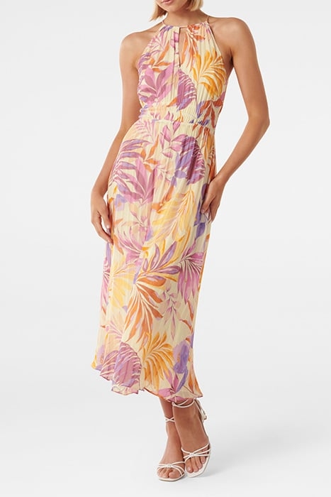 JAE HALTER MIDI DRESS LILAC MIAMI TROPICAL 1
