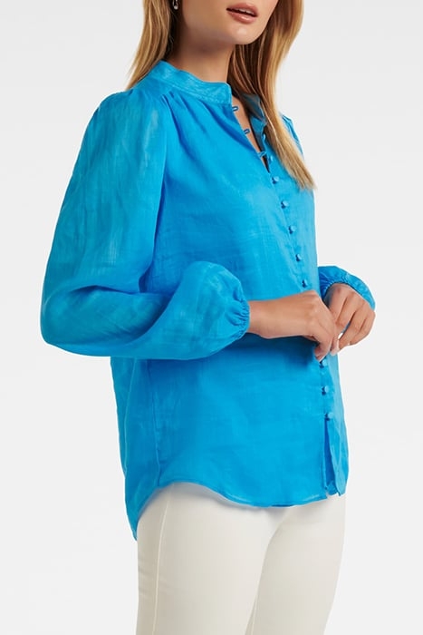 AMELIA BUTTON DOWN BLOUSE VIVID CORNFLOWER 5