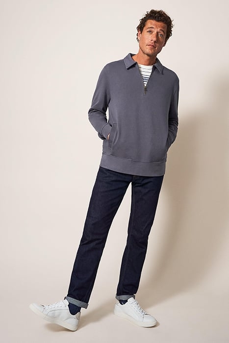 ASHBY HALF ZIP SWEAT DARK GREY 2