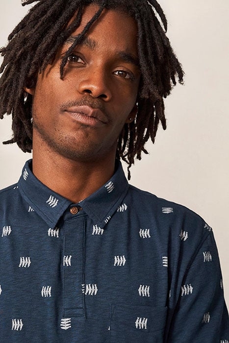 SARDINE PRINTED SS POLO DARK NAVY 3