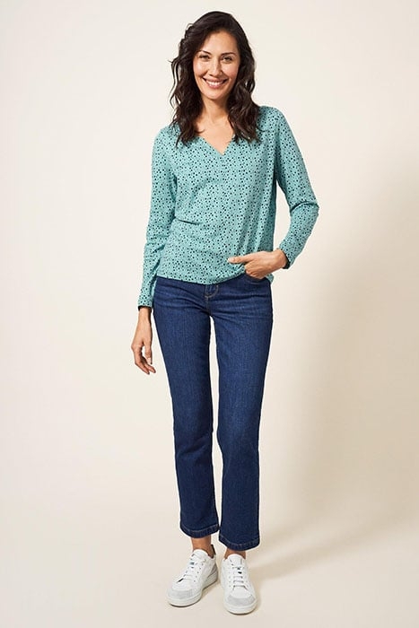 NELLY LS TEE TEAL PRINT 1