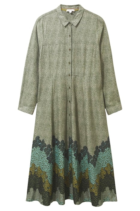 RENEE MIDI SHIRT DRESS GREEN MULTI 1