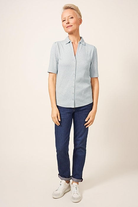 ROSIE RIB HALF SLEEVE GREY MARL 1