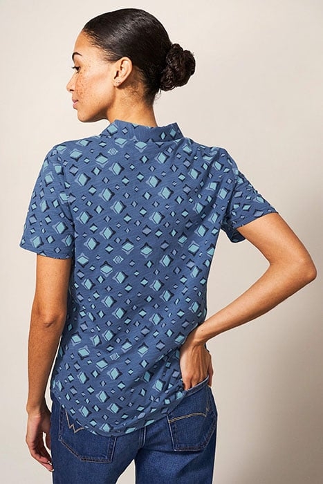 PENNY POCKET JERSEY SHIRT BLUE PRINT 2