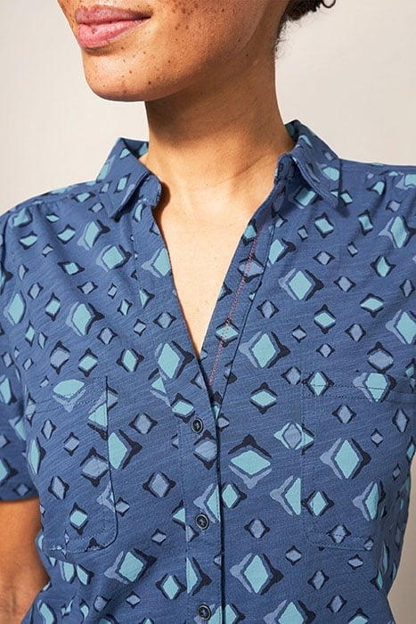 PENNY POCKET JERSEY SHIRT BLUE PRINT 4