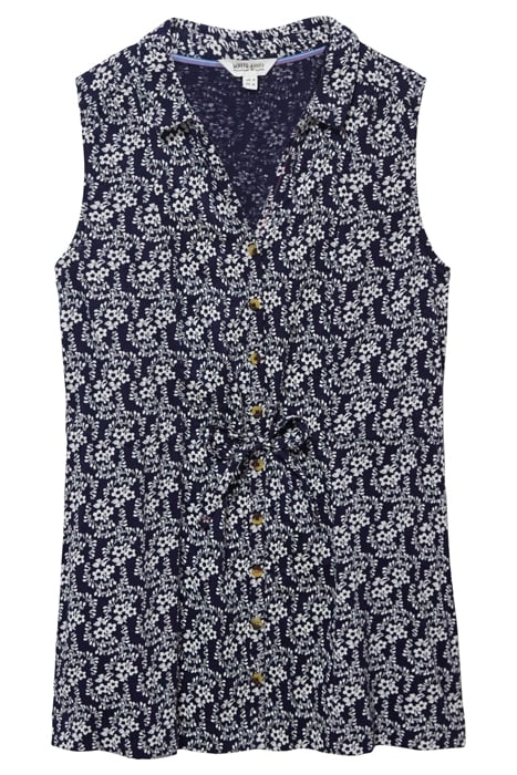 EMBER LONGLINE SHIRT NAVY PRINT 1