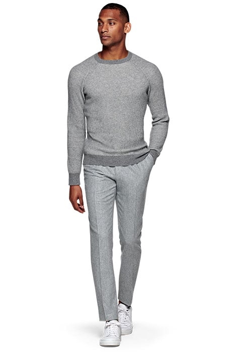 GREY RIBBED CREWNECK GREY 3