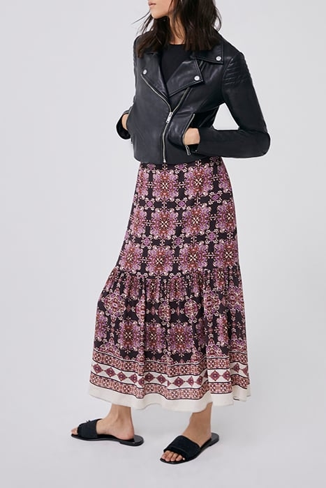 PURPLE BOHO PRINT LONG SKIRT 3