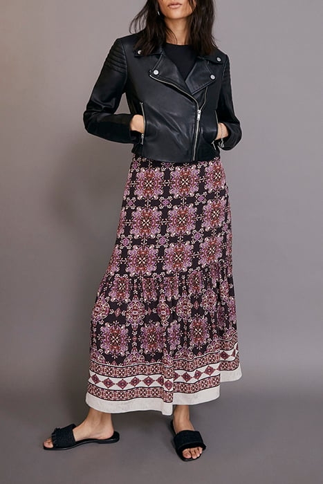 PURPLE BOHO PRINT LONG SKIRT 6