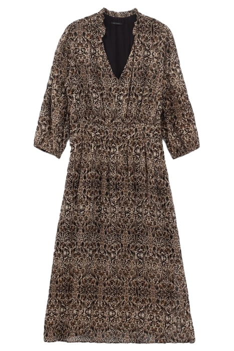 ARABESQUE PRINT LONG DRESS WITH VICTORIAN COLLAR 4