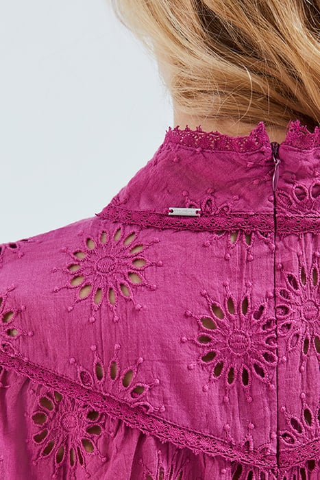 PURPLE FLOWER-EMBROIDERED ORGANIC COTTON BLOUSE 4