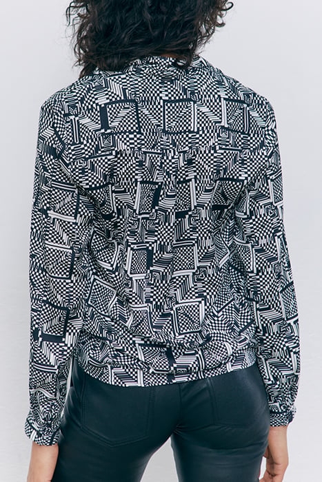 BLACK OPTIC CHECKERBOARD PRINT SHIRT 2