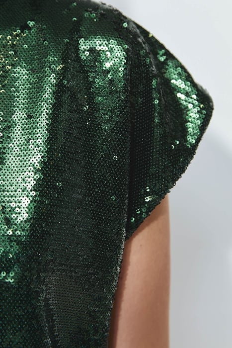 METALLIC GREEN PLEATED TOP 8