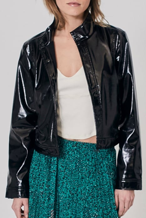 BLACK VINYL-LOOK SHORT JACKET 1