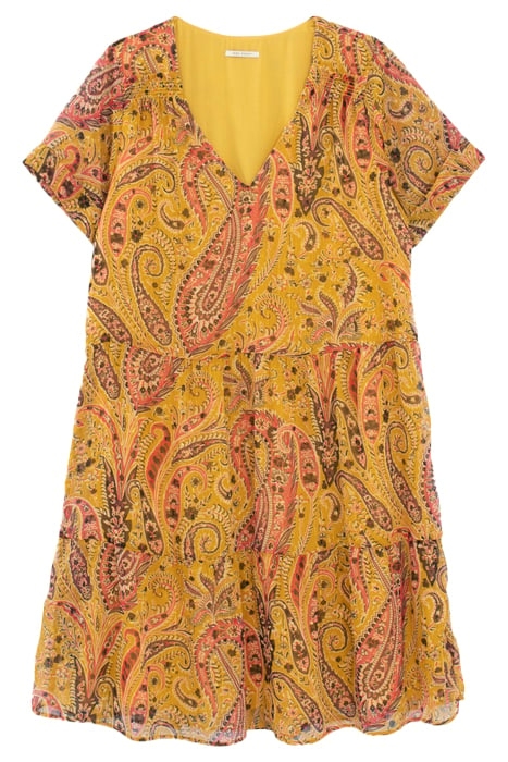 YELLOW PAISLEY SUMMER PRINT DRESS 1