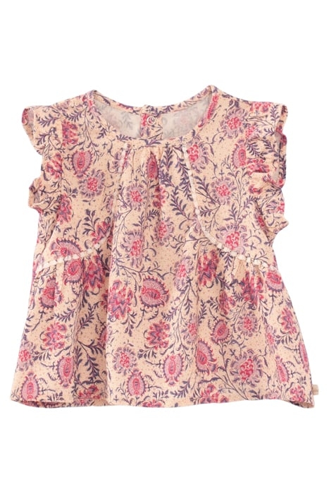 BABY GIRLS’ PINK FLORAL PAISLEY PRINT LENZING™ ECOVERO™ BLOU 1