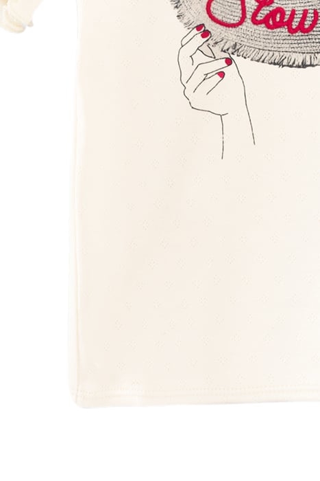 GIRLS’ ECRU EMBROIDERED ORGANIC COTTON WIDE-BRIMMED HAT 5