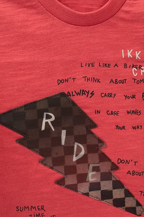 BABY BOYS’ RED T-SHIRT WITH 3D LIGHTNING IMAGE 5