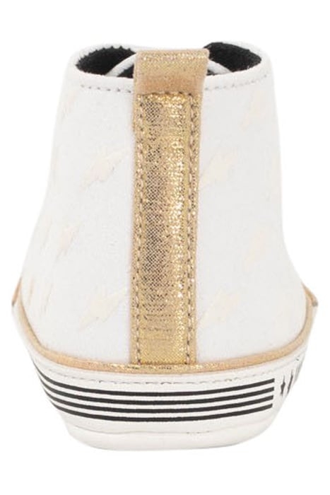 BABY GIRLS’ ECRU TRAINERS WITH GOLD LACES 6