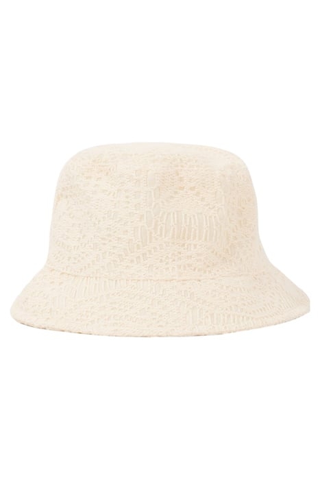 GIRLS’ ECRU LACE SUNHAT WITH EMBROIDERED IKKS LETTERS 2