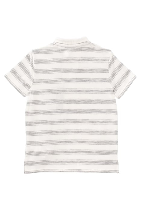 BOYS’ ECRU POLO SHIRT WITH GREY STRIPES 2