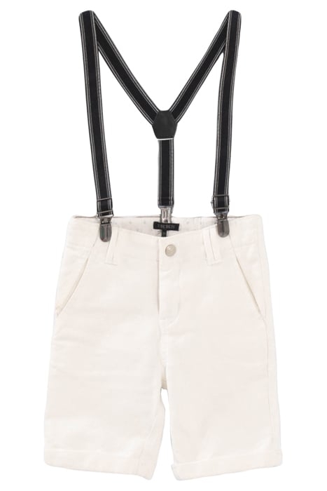 BOYS’ WHITE BERMUDAS WITH STRAPS 1