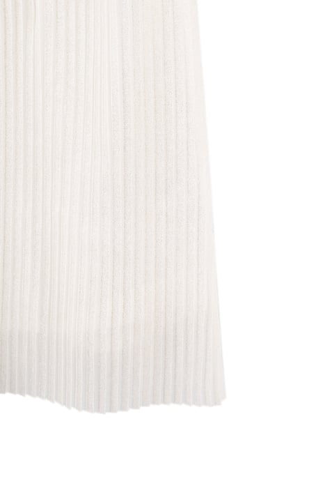 GIRLS’ WHITE GLITTERY PLEATED DRESS WITH GOLD WAISTBAND 8