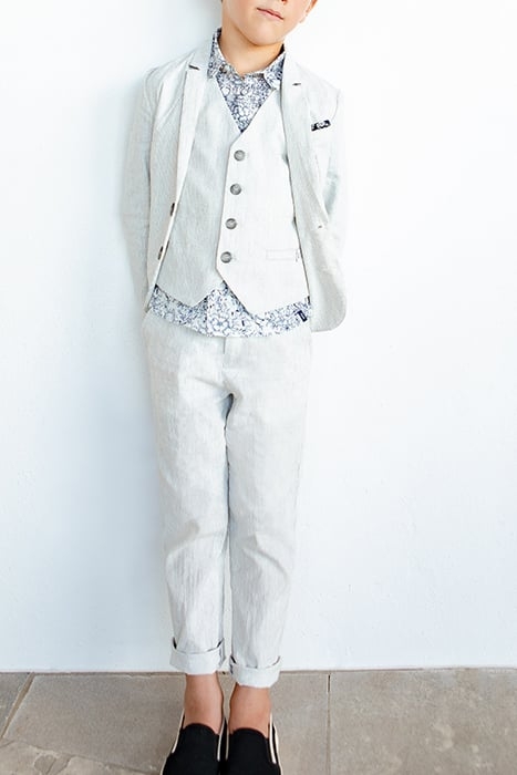 BOYS' BEIGE STRIPED SUIT JACKET 2