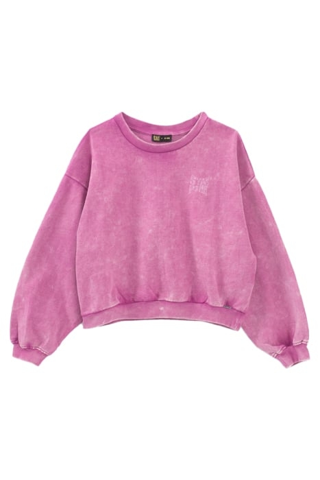GIRLS’ VIOLET CHECKERBOARD SLOGAN SWEATSHIRT 3