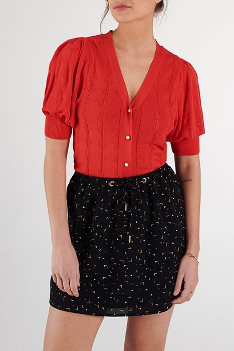 APRICOT KNIT SHORT SLEEVE CARDIGAN 1