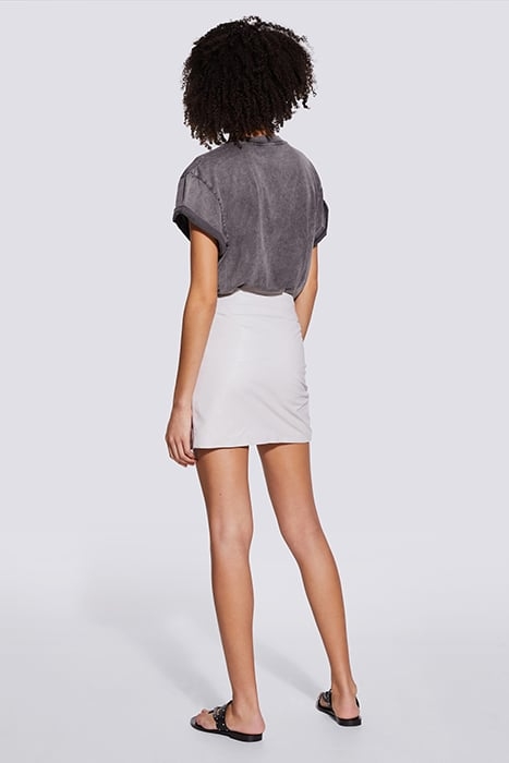 ZYRMA LEATHER SKIRT IN OFF WHITE 4