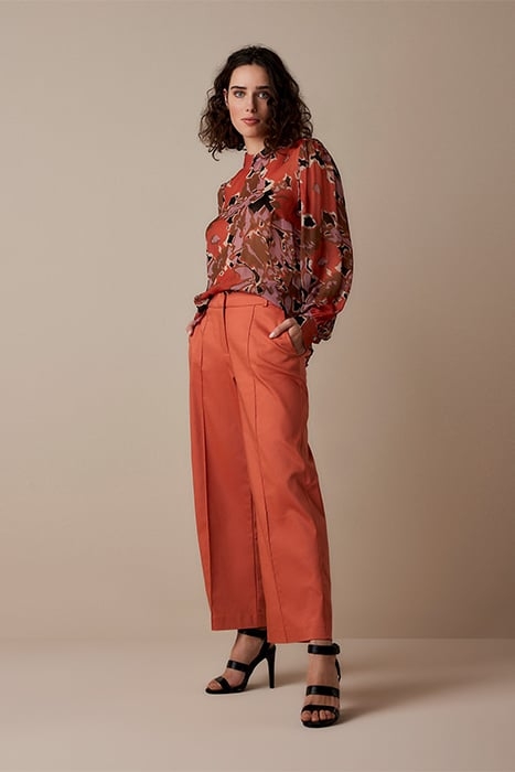 TROUSERS WIDE LEG CLASSIC STRETCH WARM APRICOT 1