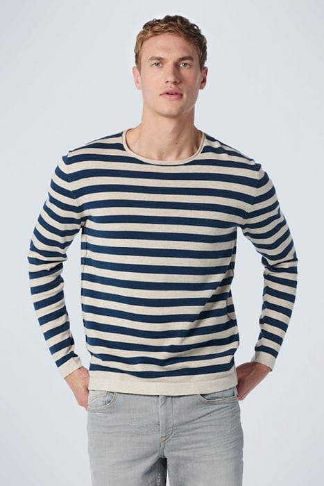 PULLOVER CREWNECK MELANGE STRIPES CARBON BLUE 1
