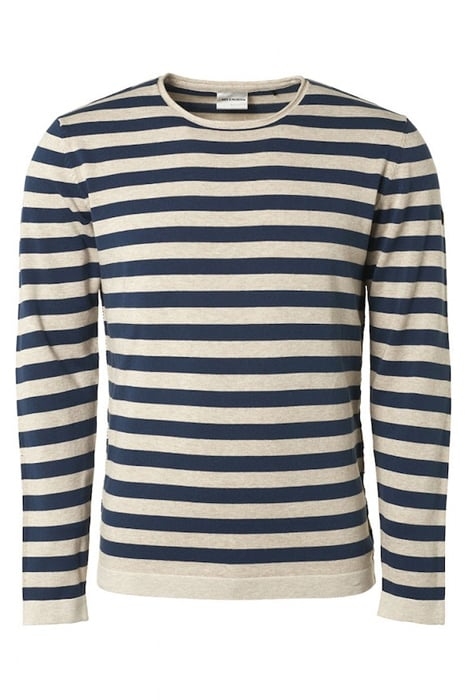 PULLOVER CREWNECK MELANGE STRIPES CARBON BLUE 4