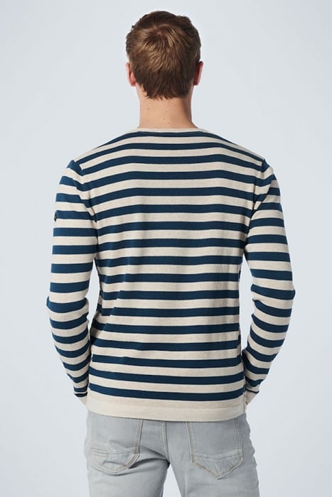 PULLOVER CREWNECK MELANGE STRIPES CARBON BLUE 2