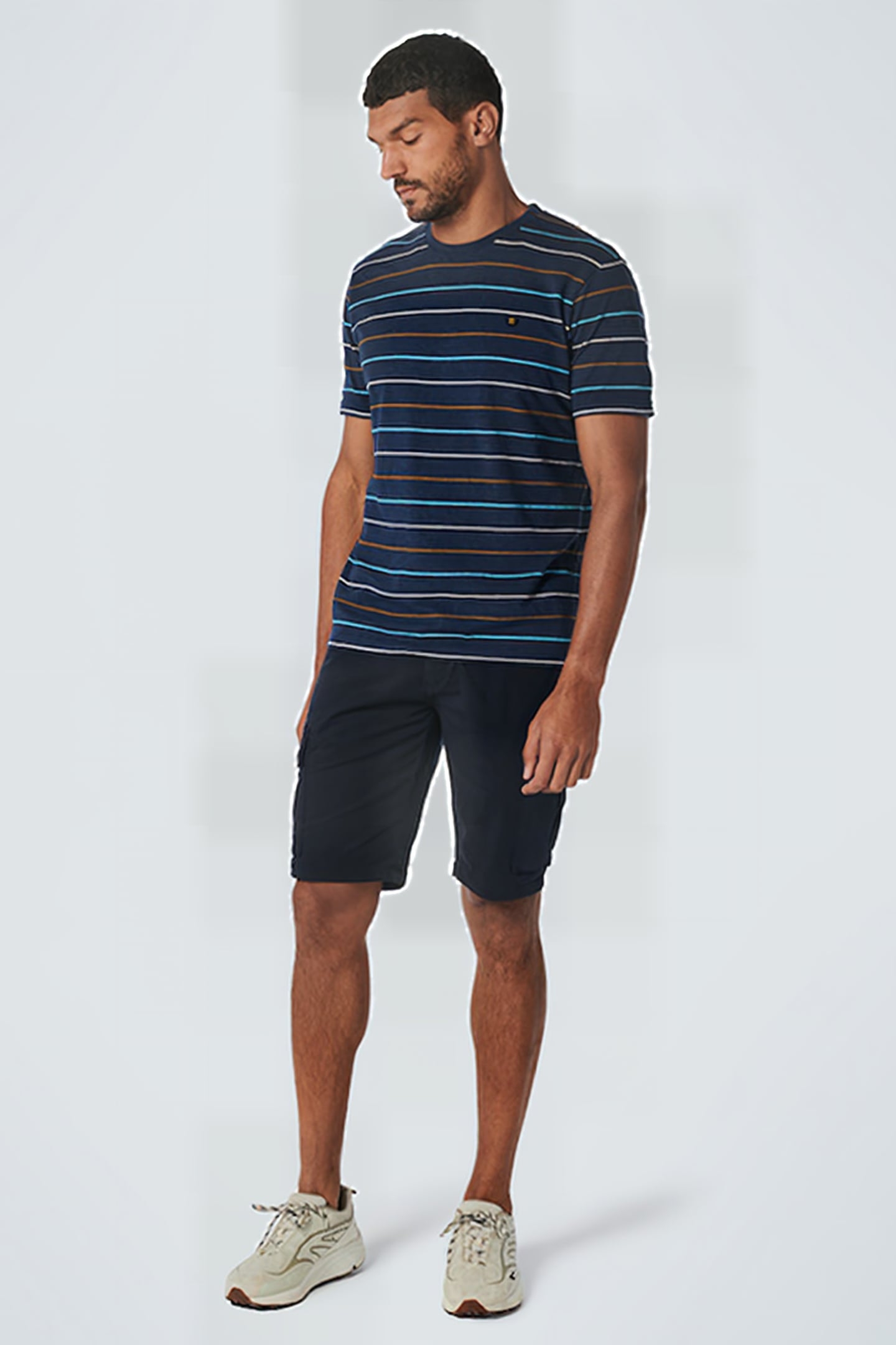 T-SHIRT CREWNECK MELANGE MULTI COLOURED STRIPES NIGHT 3