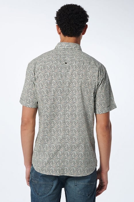 SHIRT SHORT SLEEVE ALLOVER PRINTED STRETCH LIGHT AQUA 2