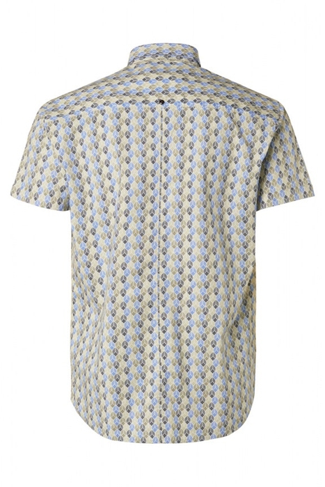 SHIRT SHORT SLEEVE ALLOVER PRINTED STRETCH WASHED BLUE 5