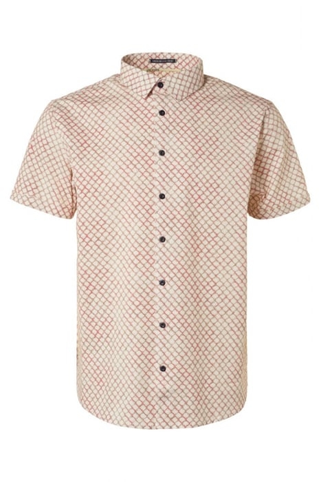 SHIRT SHORT SLEEVE ALLOVER PRINTED STRETCH OLD PINK 4