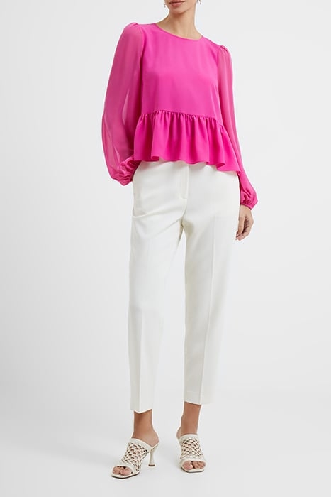 CREPE LIGHT GEORGETTE PEPLUM TOP WILD ROSA 1