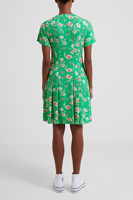 CAMILLE MEADOW V-NECK POCKET MINI DRESS POISE GREEN 2