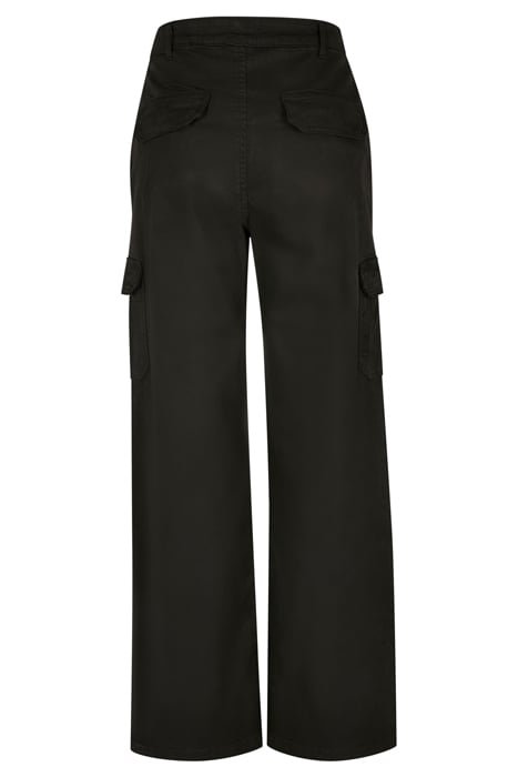LADIES HIGH WAIST STRAIGHT CARGO PANTS BLACK 7