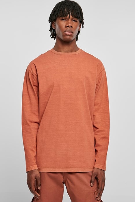 HEAVY OVERSIZED GARMENT DYE LONGSLEEVE TERRACOTTA 1