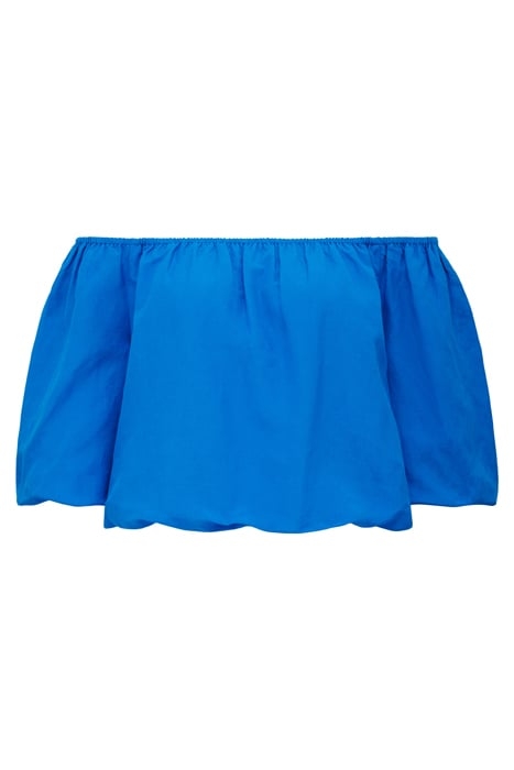 GISELLE LINEN BARDOT TOP BLUE PIGMENT 4