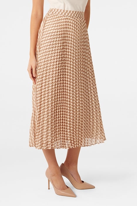 HAILEE PLEATED SKIRT TAN PORTER GEO 5